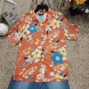 3739 Size Large Forever 21 Upcycled Applisqued Button Down Shirt.